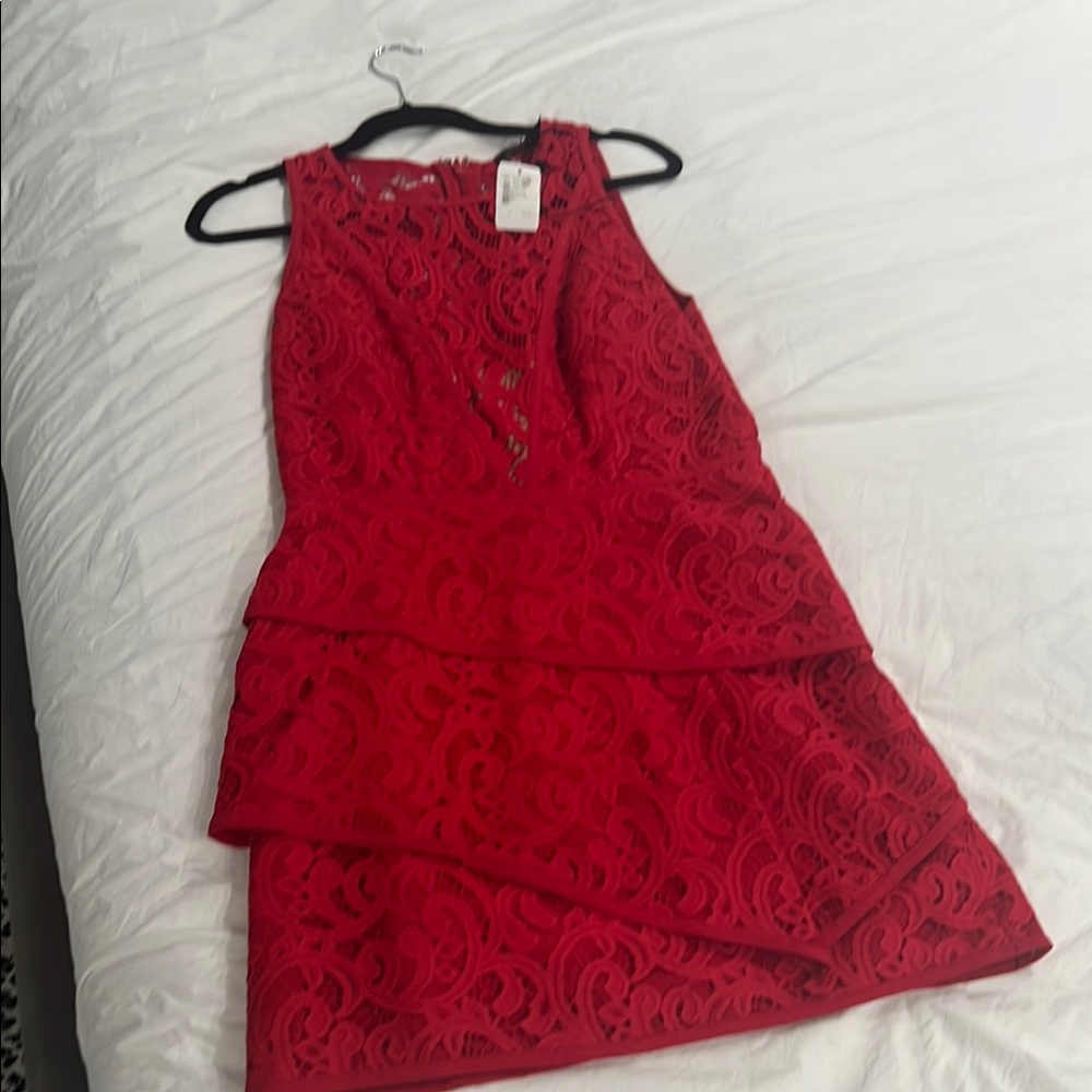 Red Lace Sleeveless Dress